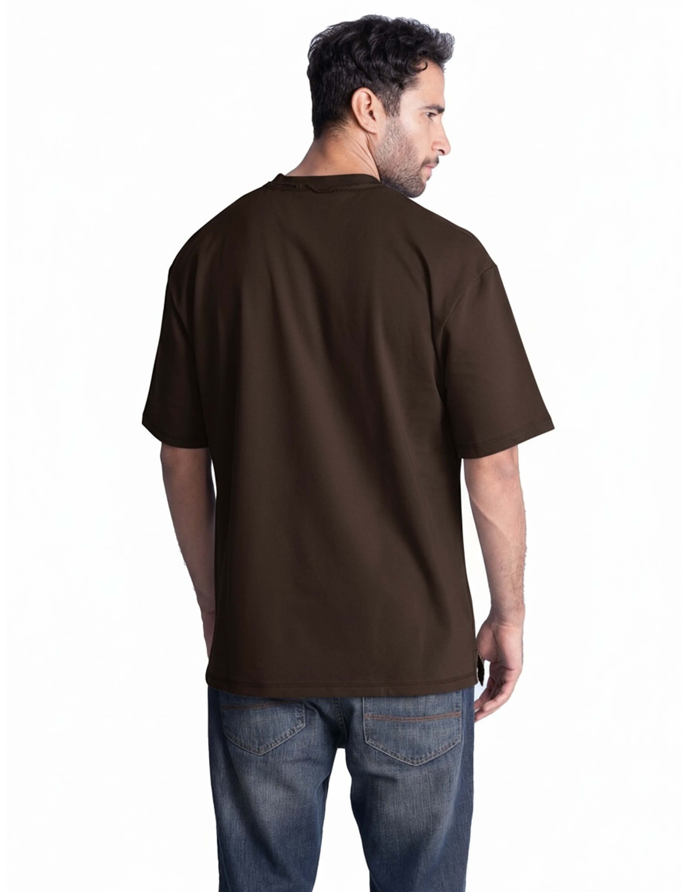 unisex men brown oversized cotton t-shirt