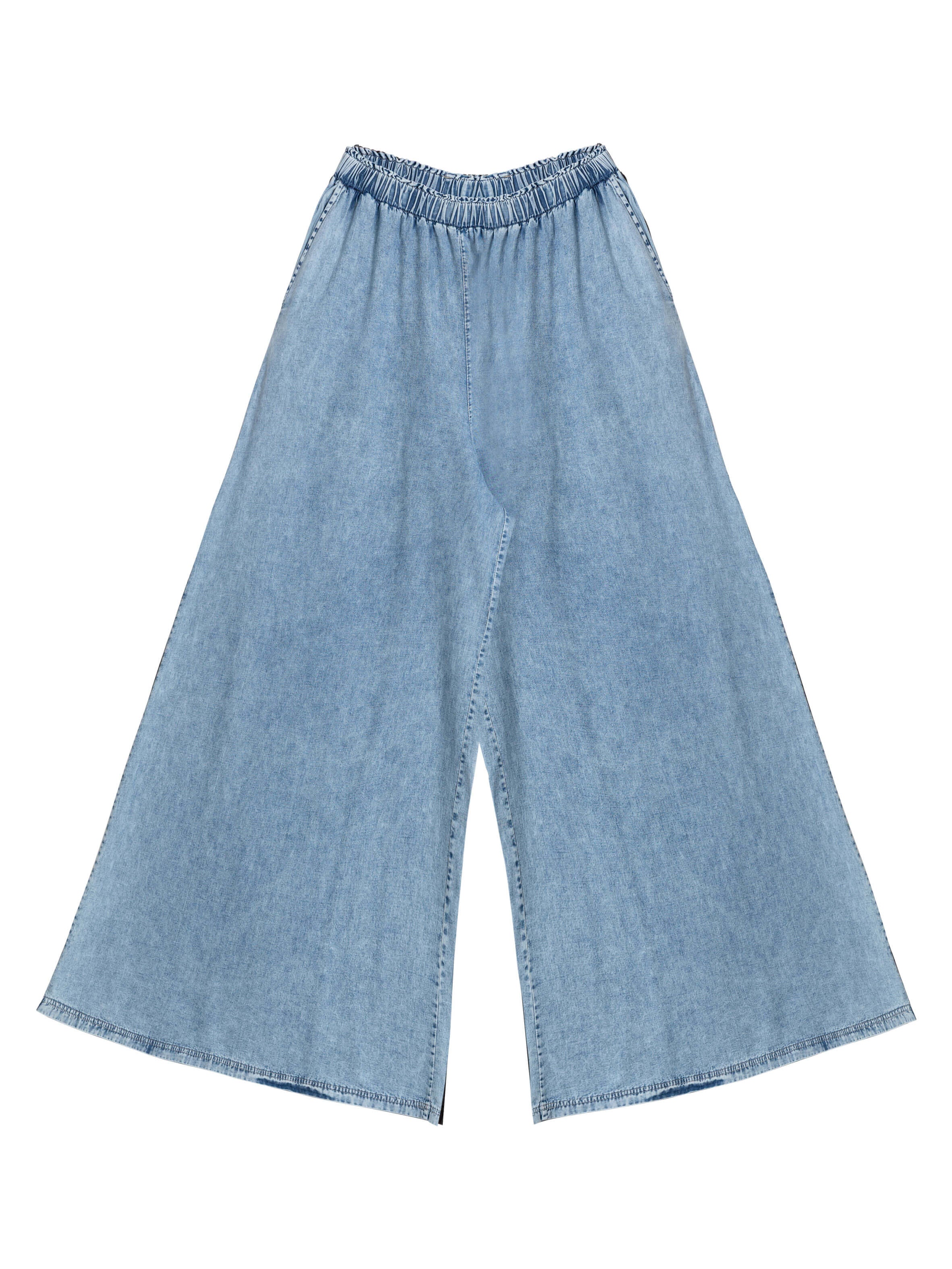 Women Super Wide-Leg Denim Pants - Blue