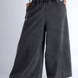 WEB2 Super Wide-Leg Denim Women Pants - Black