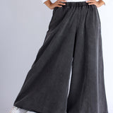 Women Super Wide-Leg Denim Pants - Black