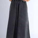 Women Super Wide-Leg Denim Pants - Black
