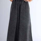 Women Super Wide-Leg Denim Pants - Black