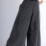 WEB2 Super Wide-Leg Denim Women Pants - Black