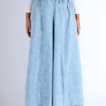 Women Super Wide-Leg Denim Pants - Blue