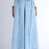 Women Super Wide-Leg Denim Pants - Blue