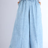 WEB2 Super Wide-Leg Denim Women Pants - Blue