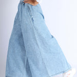 Women Super Wide-Leg Denim Pants - Blue