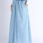 Women Super Wide-Leg Denim Pants - Blue