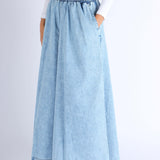 Women Super Wide-Leg Denim Pants - Blue