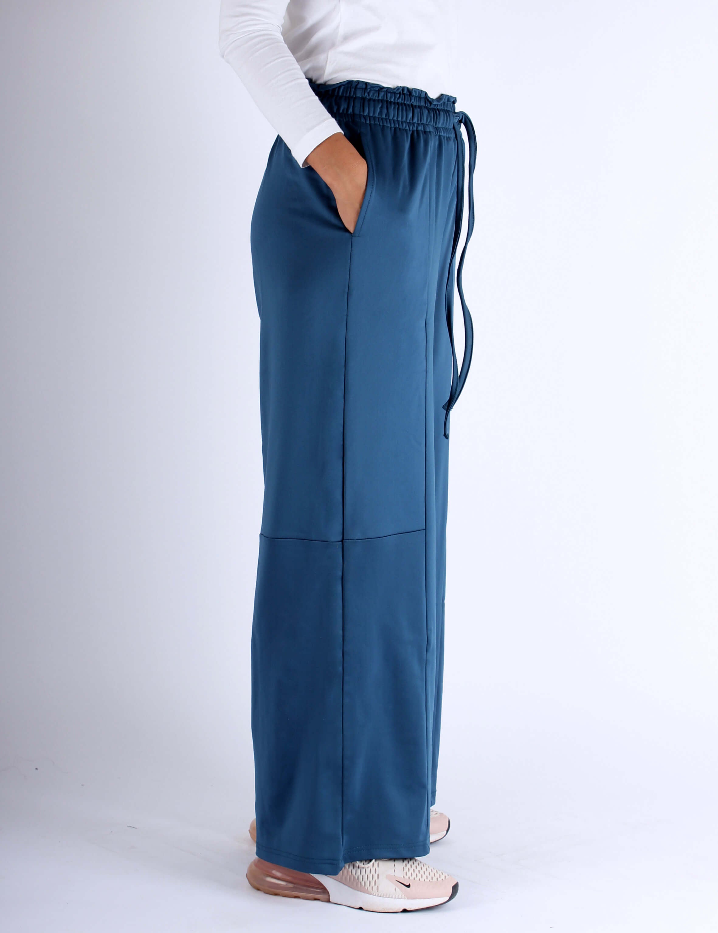 Teal wide-leg modest sports women pants by KAF