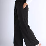 Black wide-leg modest sports women pants