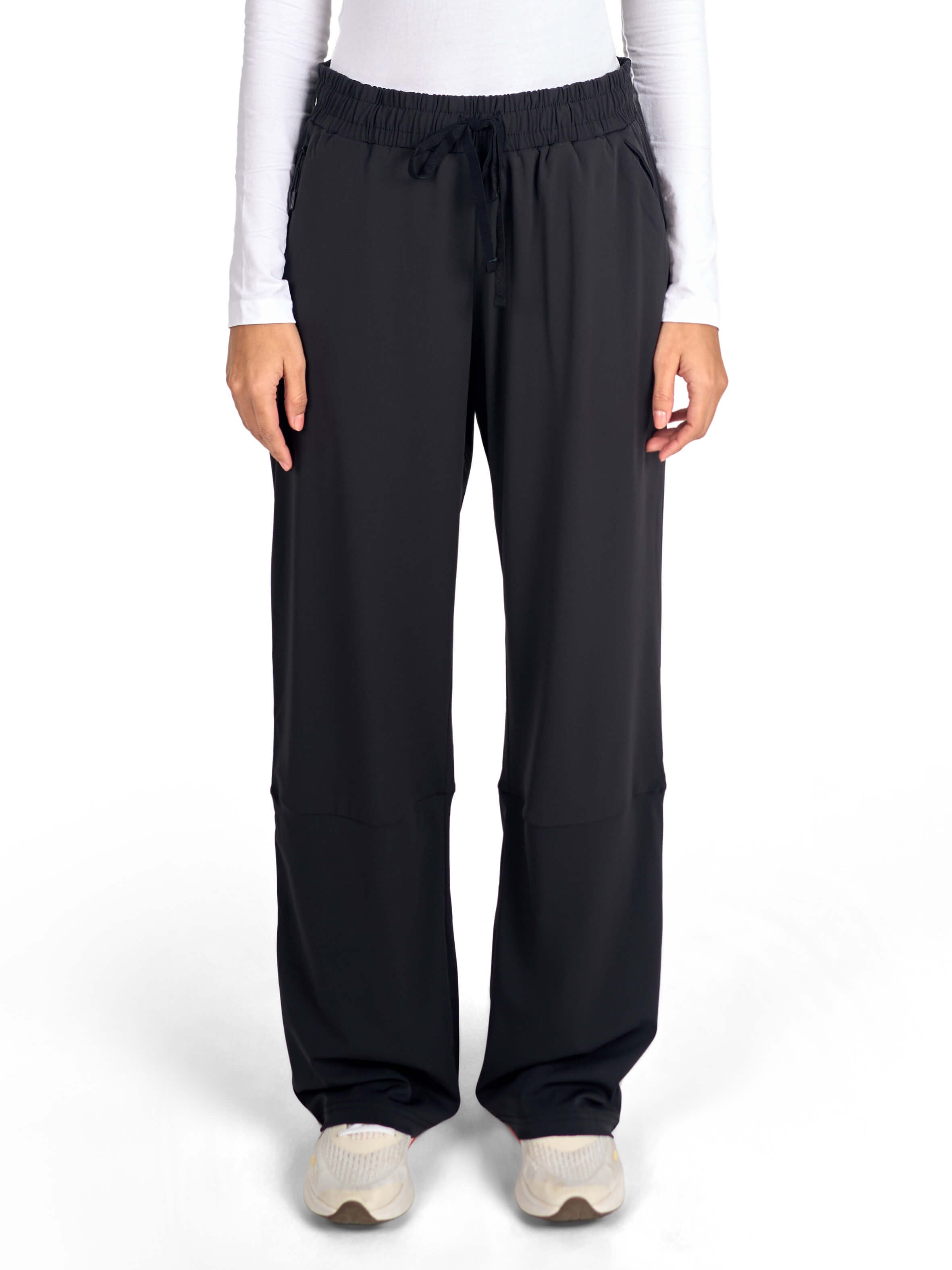 Women Modest Black Straight leg sports pants by KAF Egypt