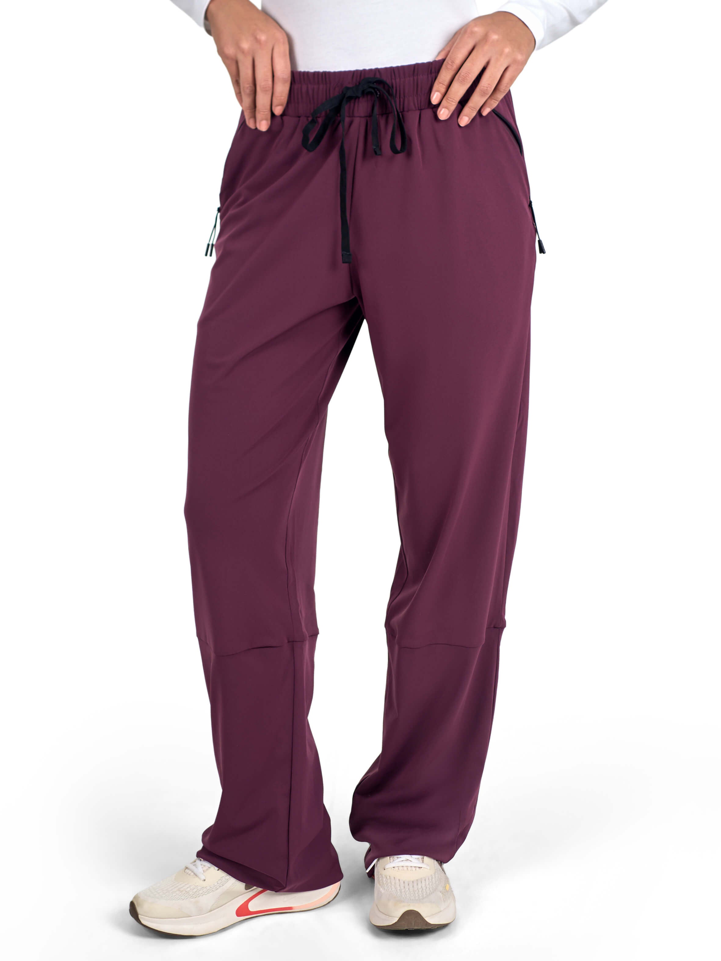 Women Modest Burgundy Straight leg sports pants by KAF Egypt
