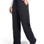 Women Modest Black Straight leg sports pants by KAF Egypt