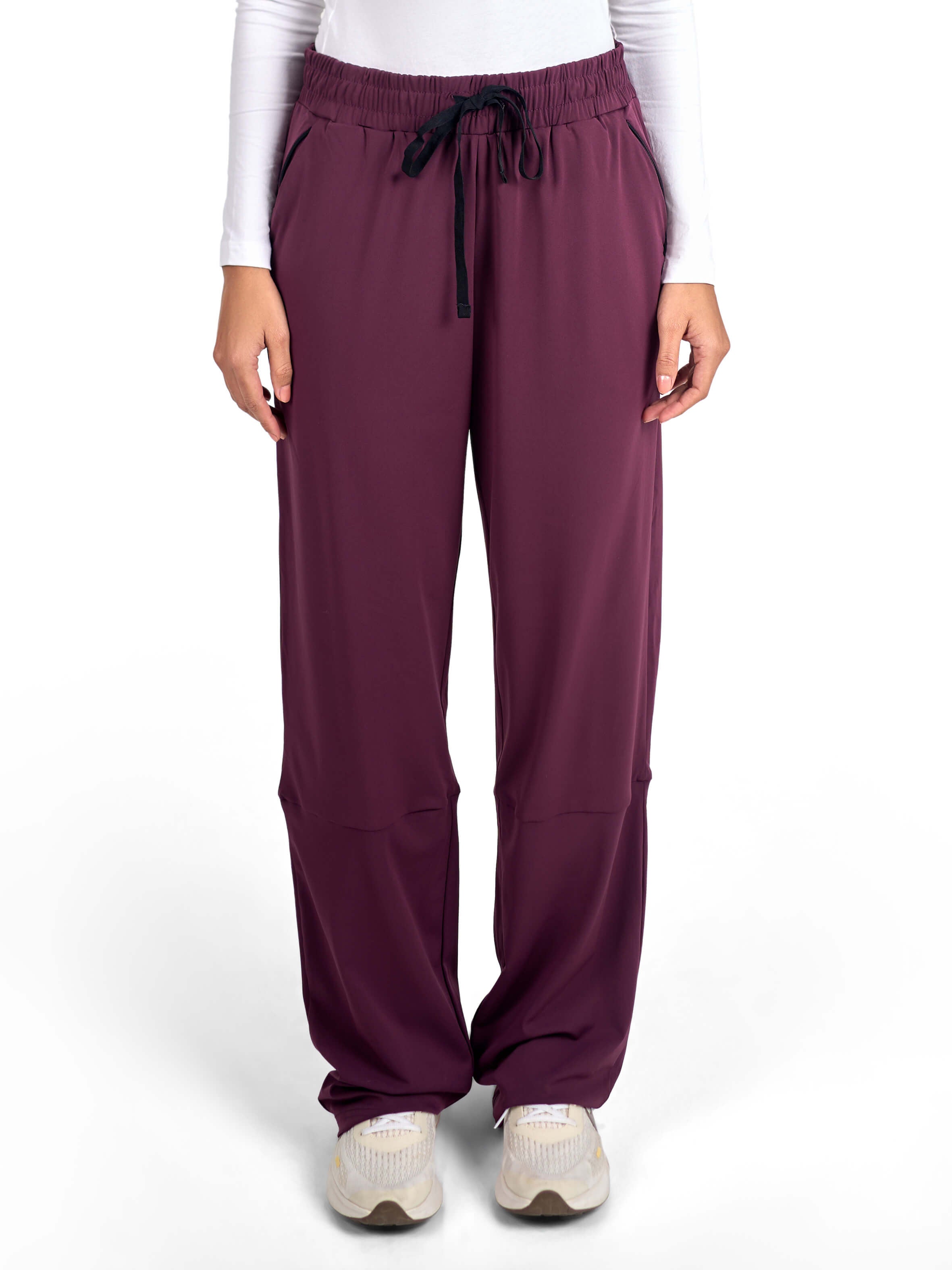 Women Modest Burgundy Straight leg sports pants by KAF Egypt
