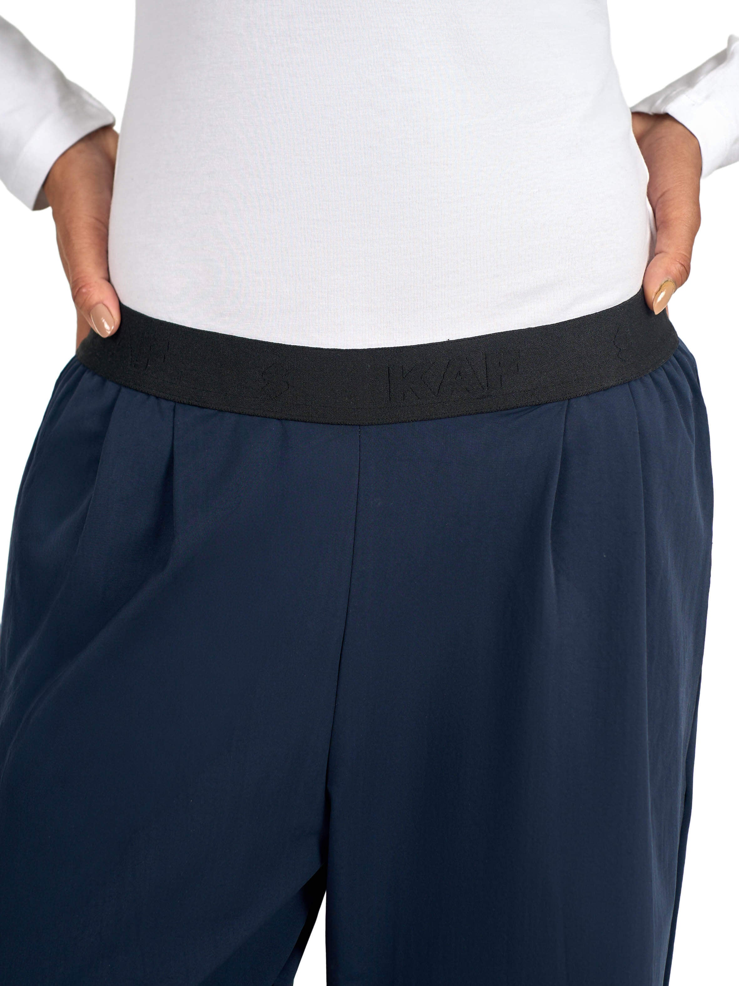 Women Straight-Leg Nylon Sports Lifestyle Navy Blue Pants by KAF Egypt