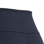Navy blue sports activewear buttery-soft flared pants by KAF on a white background with 'LUXE' branding.