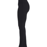 Black sports activewear buttery-soft flared pants by KAF on a white background with 'LUXE' branding.