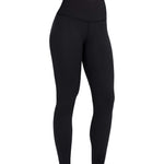 Black sports activewear buttery-soft leggings by KAF on a white background with 'LUXE' branding.