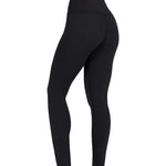 Black sports activewear buttery-soft leggings by KAF on a white background with 'LUXE' branding.
