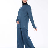 TAQA Long-Sleeve Hi-Dri Sports Top - Ocean Teal