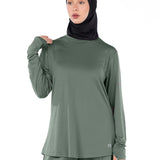 TAQA Long-Sleeve Hi-Dri Sports Top - Dusty Sage