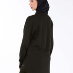 WOMEN BROWN MODEST LONG-SLEEVE SPORTS GYM  TOP