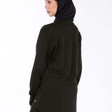 WOMEN BROWN MODEST LONG-SLEEVE SPORTS GYM  TOP