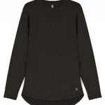 WOMEN BROWN MODEST LONG-SLEEVE SPORTS GYM  TOP