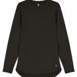 WOMEN BROWN MODEST LONG-SLEEVE SPORTS GYM  TOP