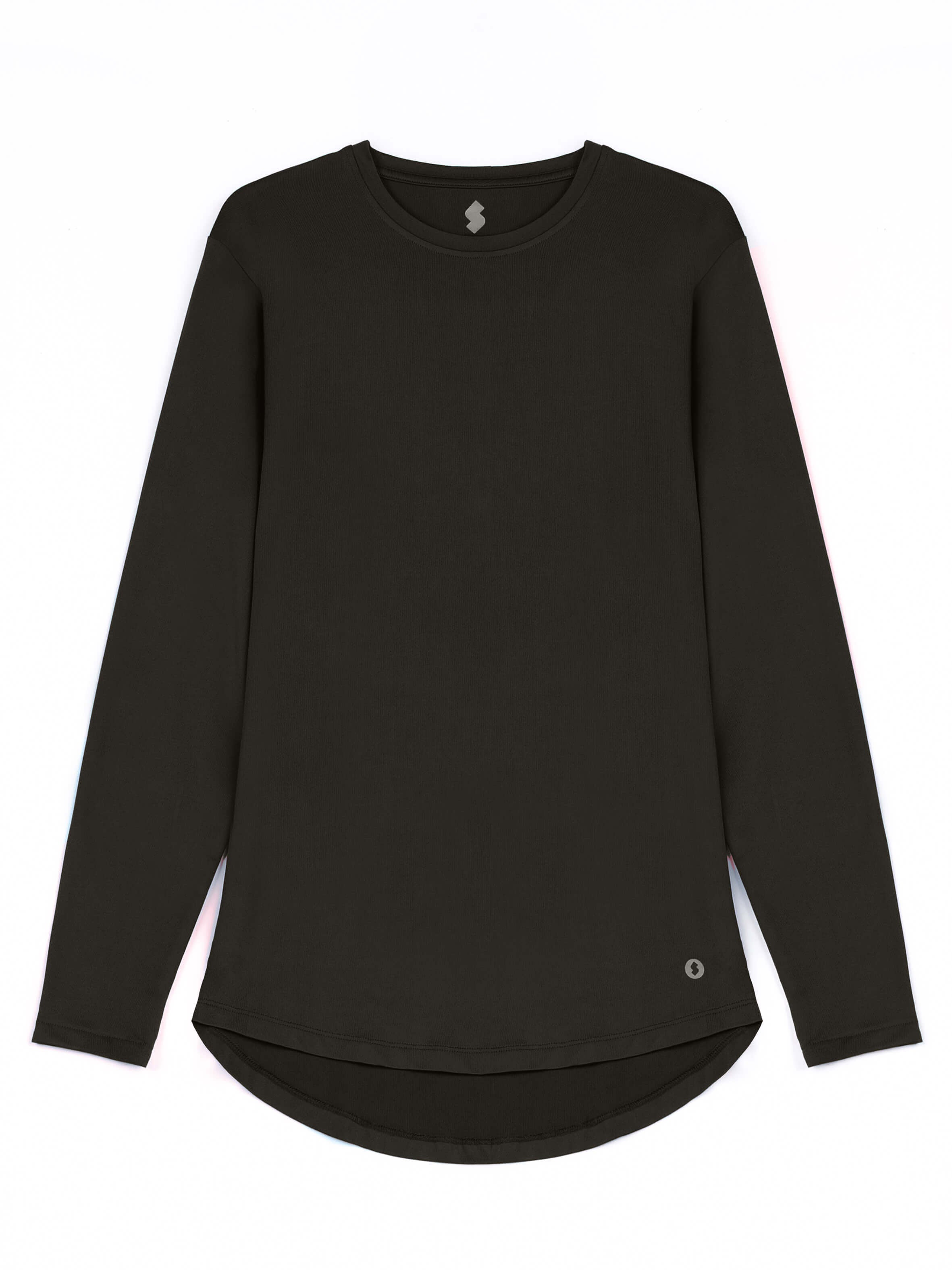 WOMEN BROWN MODEST LONG-SLEEVE SPORTS GYM  TOP