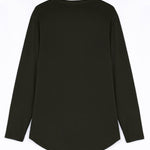 WOMEN BROWN MODEST LONG-SLEEVE SPORTS GYM  TOP