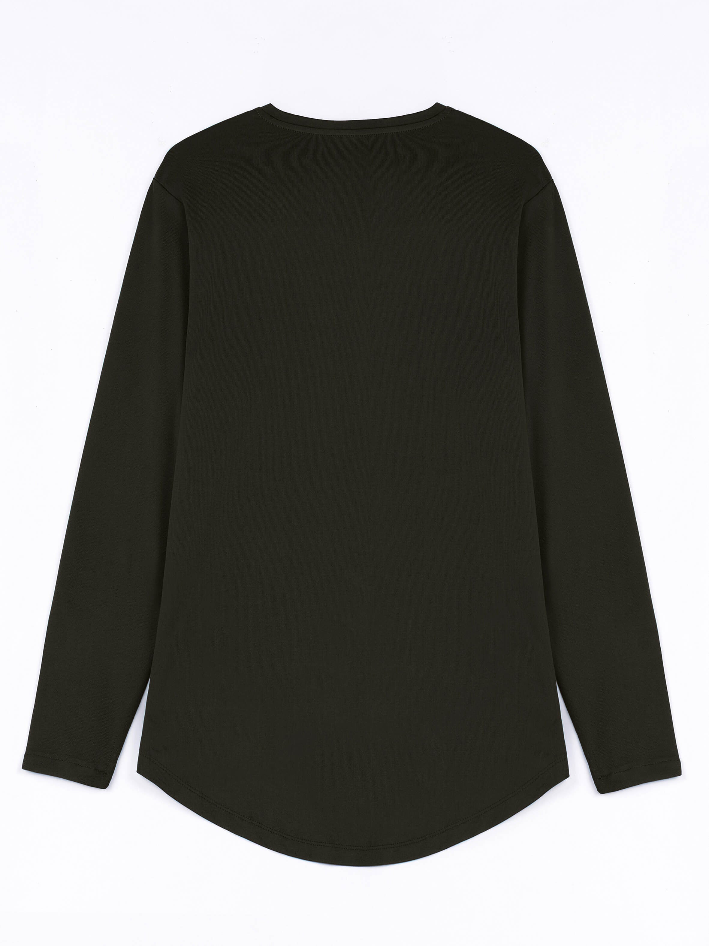 WOMEN BROWN MODEST LONG-SLEEVE SPORTS GYM  TOP