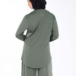 WOMEN BLACK MODEST HIJABI  LONG-SLEEVE SPORTS GYM  TOP