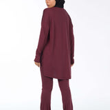 RAHA Long-Sleeve HI-Dri Sports Loose Top - Burgundy