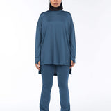 RAHA Long-Sleeve HI-Dri Sports Loose Top - Ocean Teal
