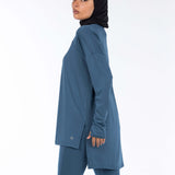 RAHA Long-Sleeve HI-Dri Sports Loose Top - Ocean Teal