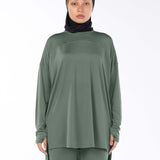 RAHA Long-Sleeve HI-Dri Sports Loose Top - Dusty Sage