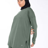 RAHA Long-Sleeve HI-Dri Sports Loose Top - Dusty Sage