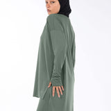 RAHA Long-Sleeve HI-Dri Sports Loose Top - Dusty Sage