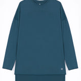 RAHA Long-Sleeve HI-Dri Sports Loose Top - Ocean Teal