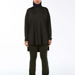 WOMEN BROWN MODEST LONG-SLEEVE SPORTS GYM HIJABI  TOP