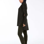 WOMEN BROWN MODEST LONG-SLEEVE SPORTS GYM HIJABI  TOP