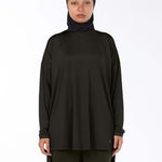 WOMEN BROWN MODEST LONG-SLEEVE SPORTS GYM HIJABI  TOP