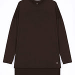 WOMEN BROWN MODEST LONG-SLEEVE SPORTS GYM HIJABI  TOP
