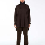 WOMEN BROWN MODEST LONG-SLEEVE SPORTS GYM HIJABI  TOP