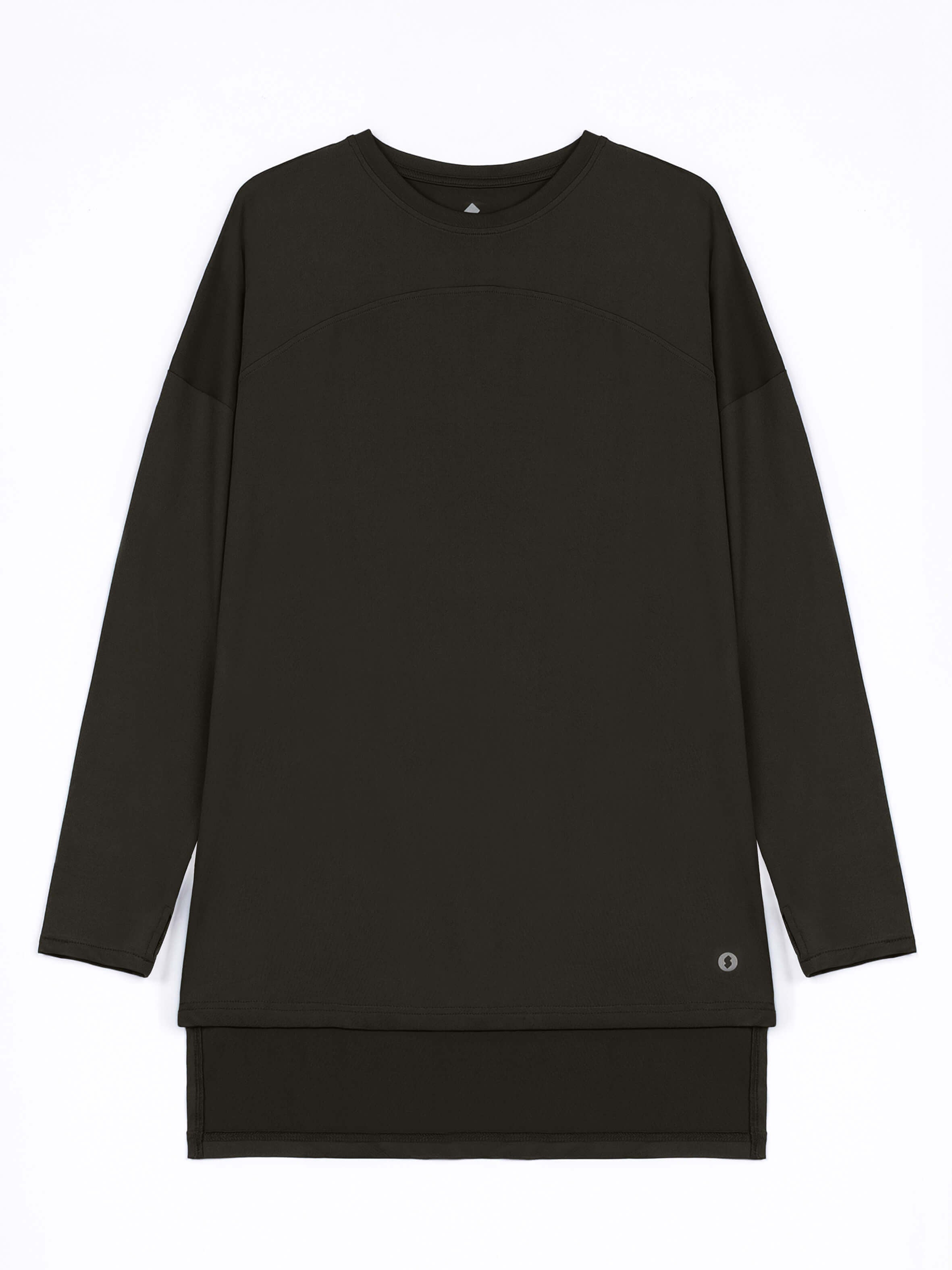 WOMEN BROWN MODEST LONG-SLEEVE SPORTS GYM HIJABI  TOP