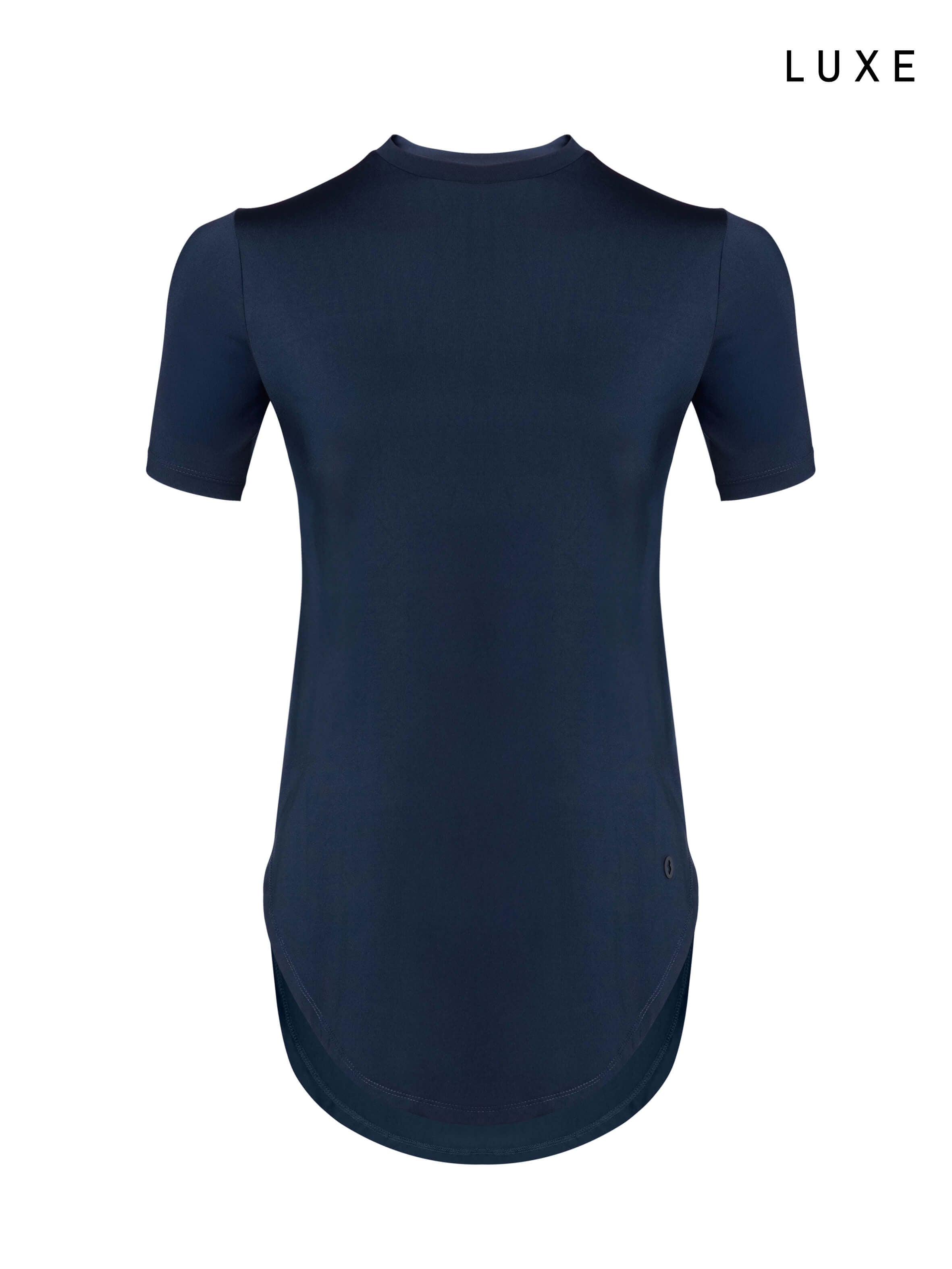 Women navy blue high-low sports gym activewear nylon top by KAF 