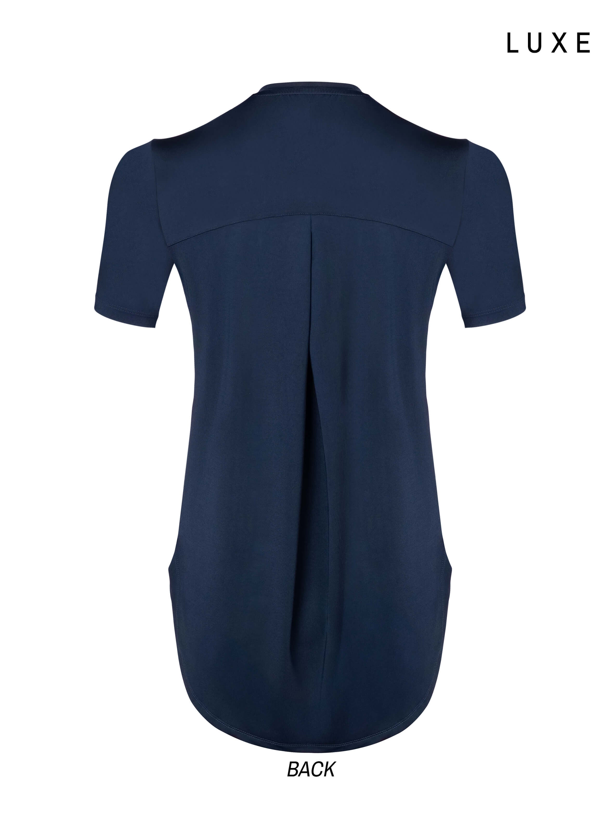 Women navy blue high-low sports gym activewear nylon top by KAF 