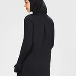 Women black long-sleeve modest sports activewear top by KAF